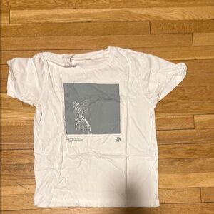 Uniqlo White Short Sleeve Tee with Gray Graphic- anime JJK